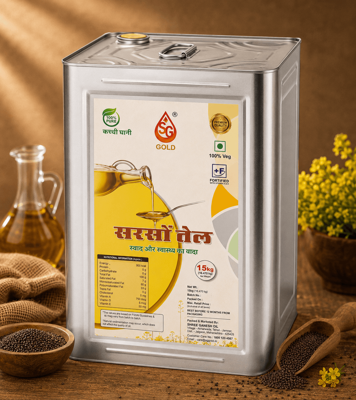 Mustard Oil (Kachi Ghani)