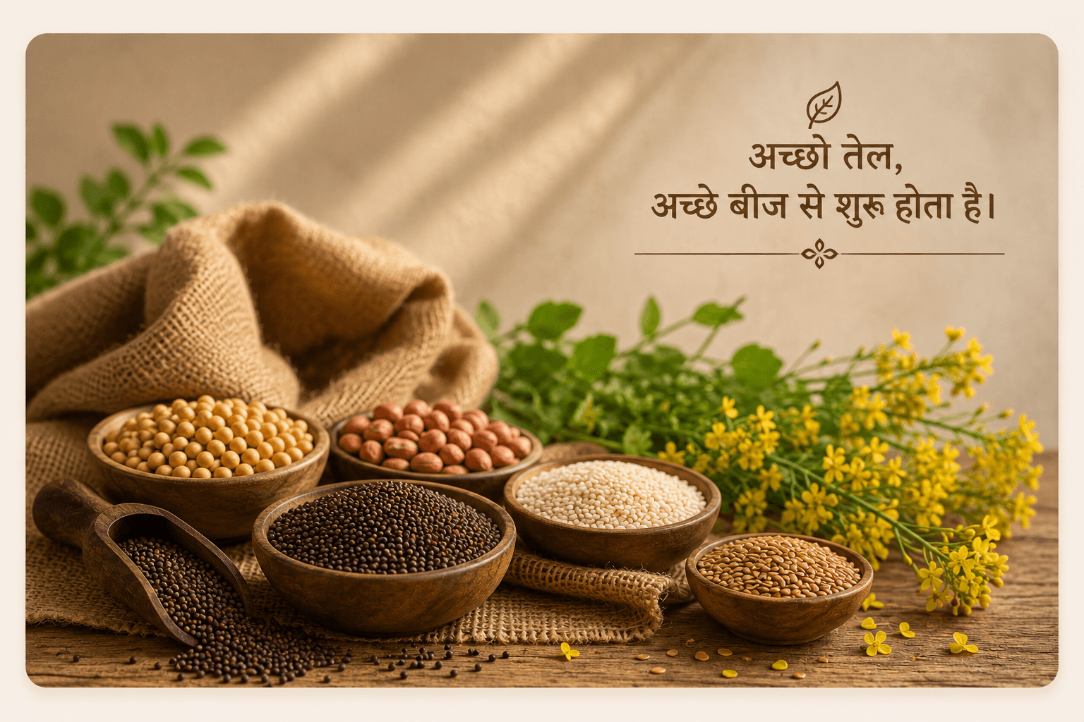 Handpicked oilseeds selected for pressing at Shree Ganesh Tel Ghani Jaipur