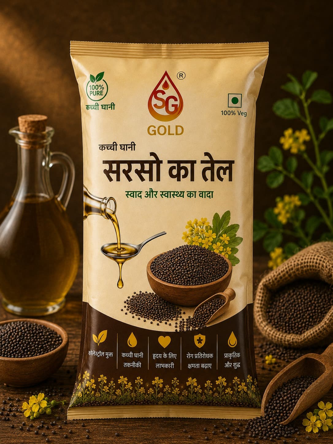 कच्ची घानी पीली सरसों का तेल